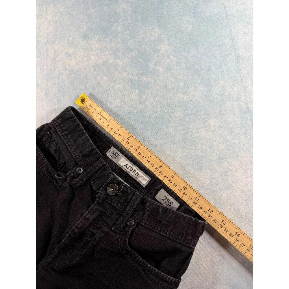 BKE Aiden Bootleg Jeans Boys 25S Black Excellent Stretch Denim Embroidered